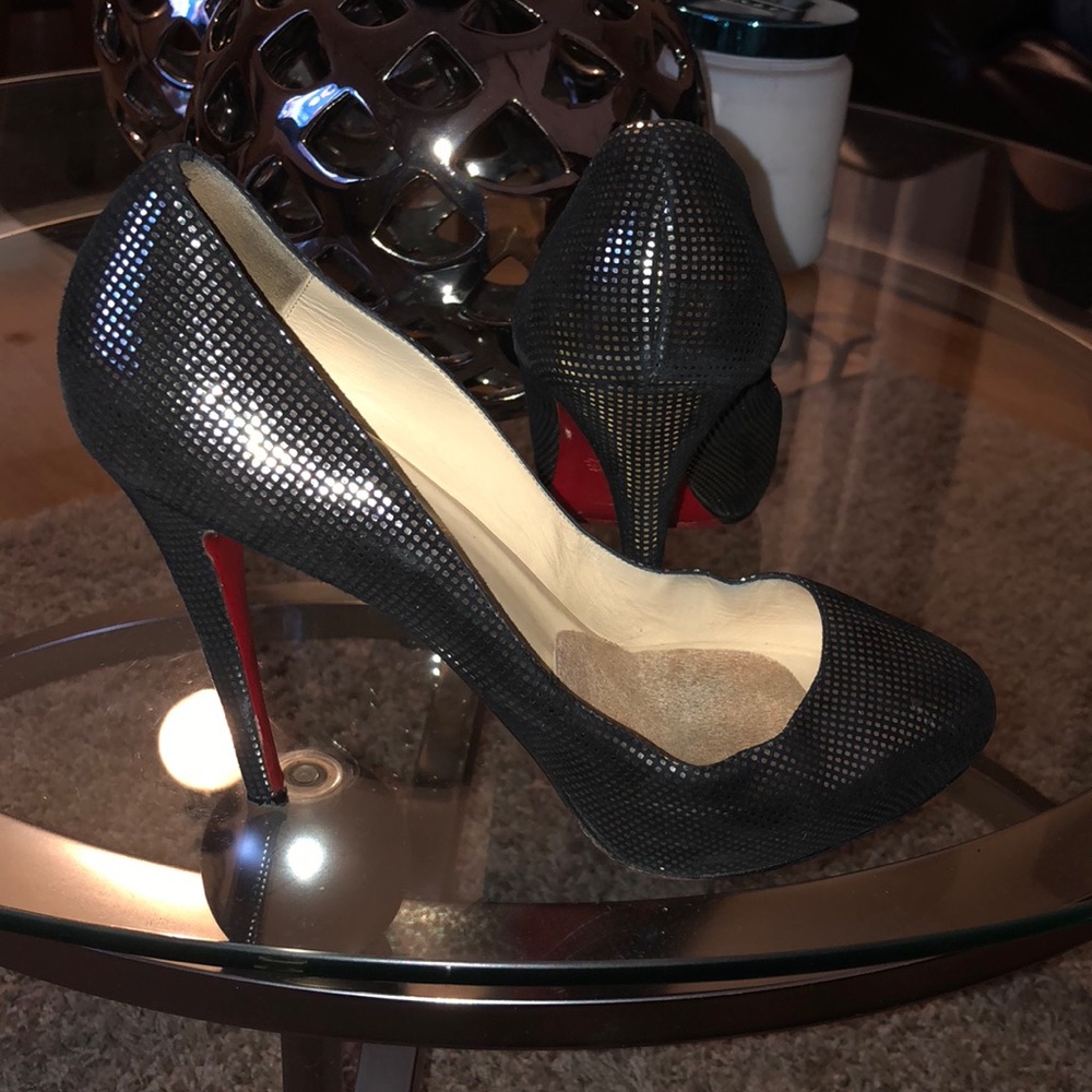 Christian Louboutin Declic 120 suede square metal